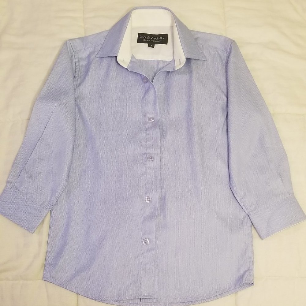 Leo & Zachary Boys Dress Shirt Size 6 Long Sleeved Button Down